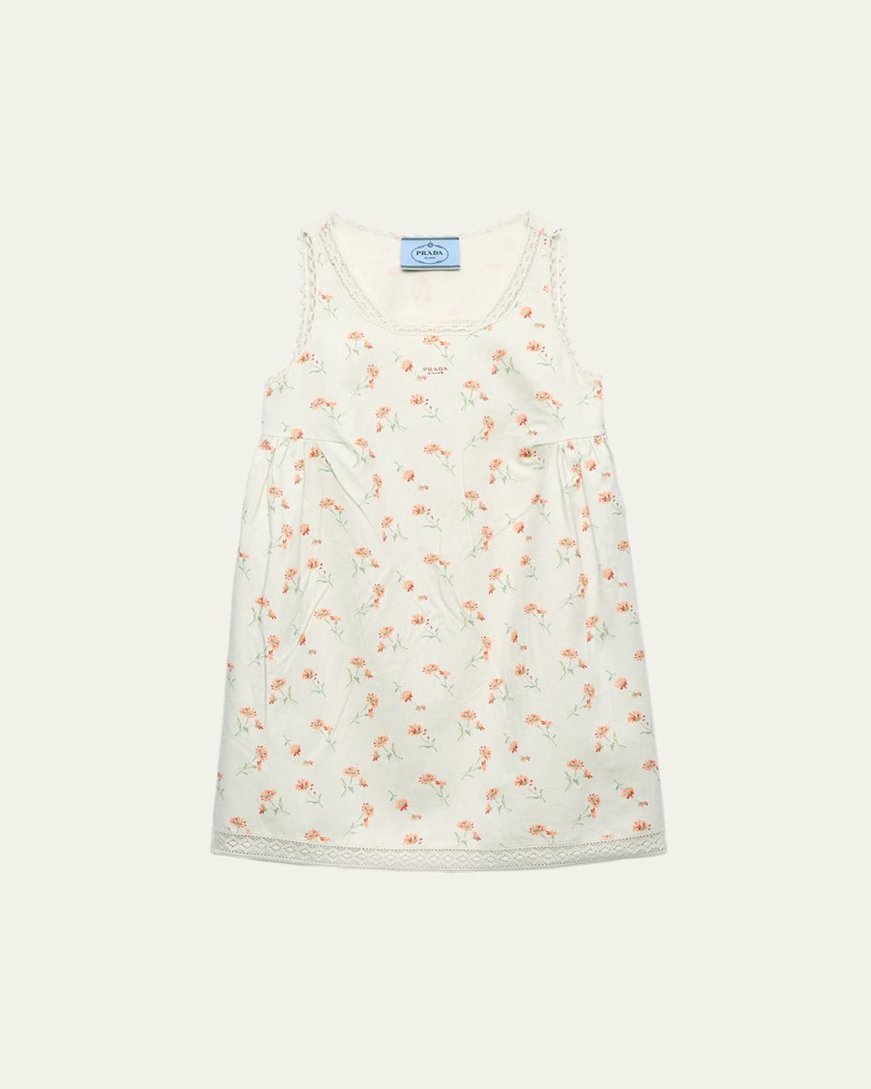 Lino Flower-Print Sleeveless Mini Babydoll Dress